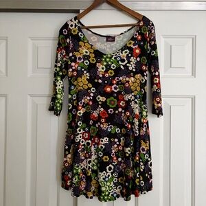 NWT Salaam Floral Mini Dress, 3/4 Sleeve, Size XS